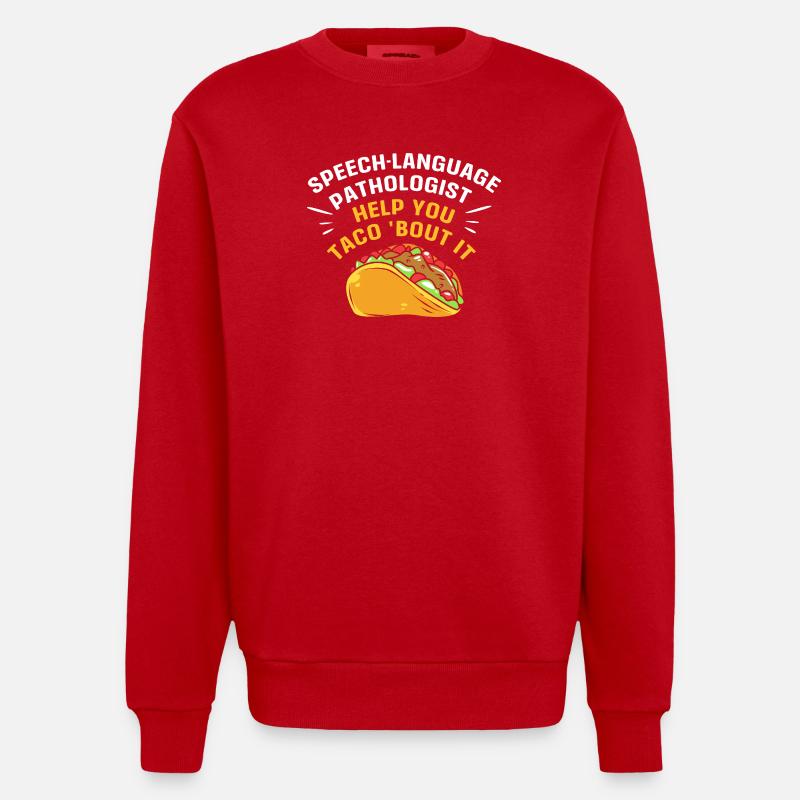 SLP Logopäde Sprachpathologe - Heavyweight Oversized Organic Crew Neck Made in EU - Rot