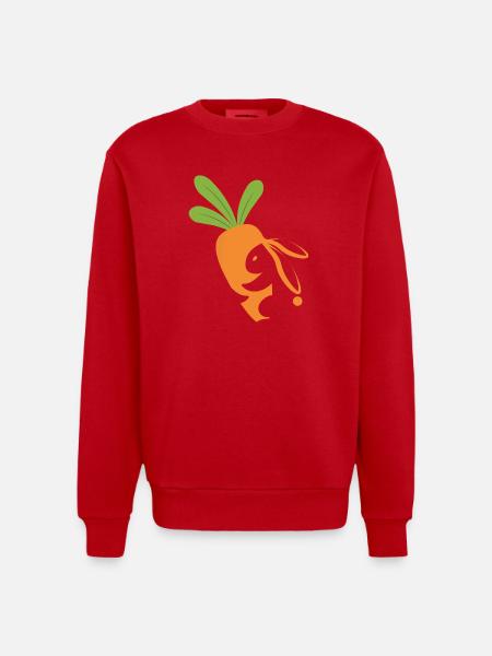 Karottenlächelndes Maskottchen - Heavyweight Oversized Organic Crew Neck Made in EU - Rot