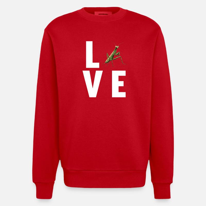 Gottesanbeterinnen Gottesanbeterin - Heavyweight Oversized Organic Crew Neck Made in EU - Rot