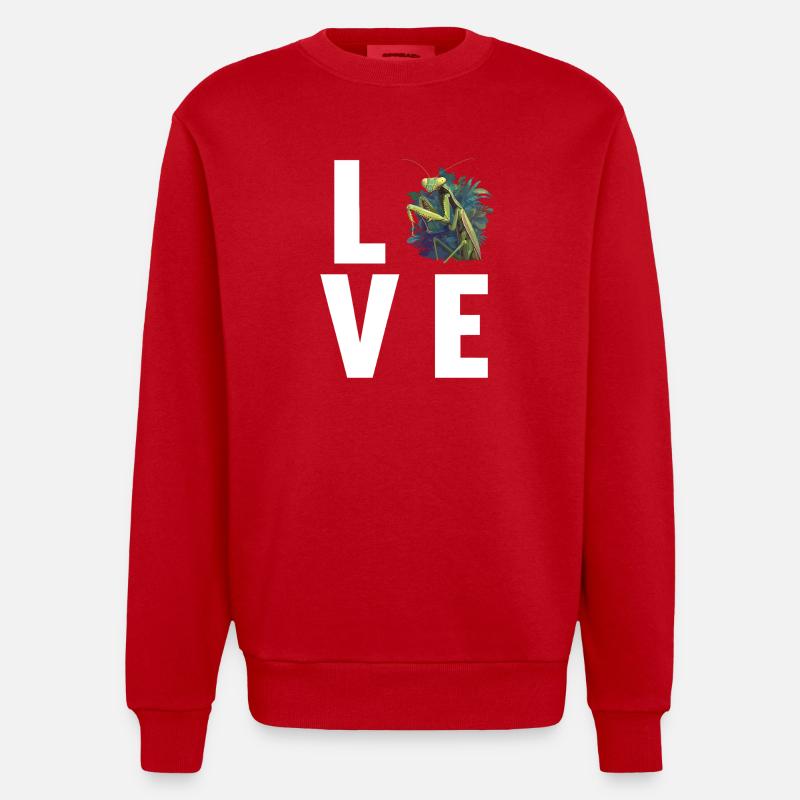 Gottesanbeterinnen Gottesanbeterin - Heavyweight Oversized Organic Crew Neck Made in EU - Rot