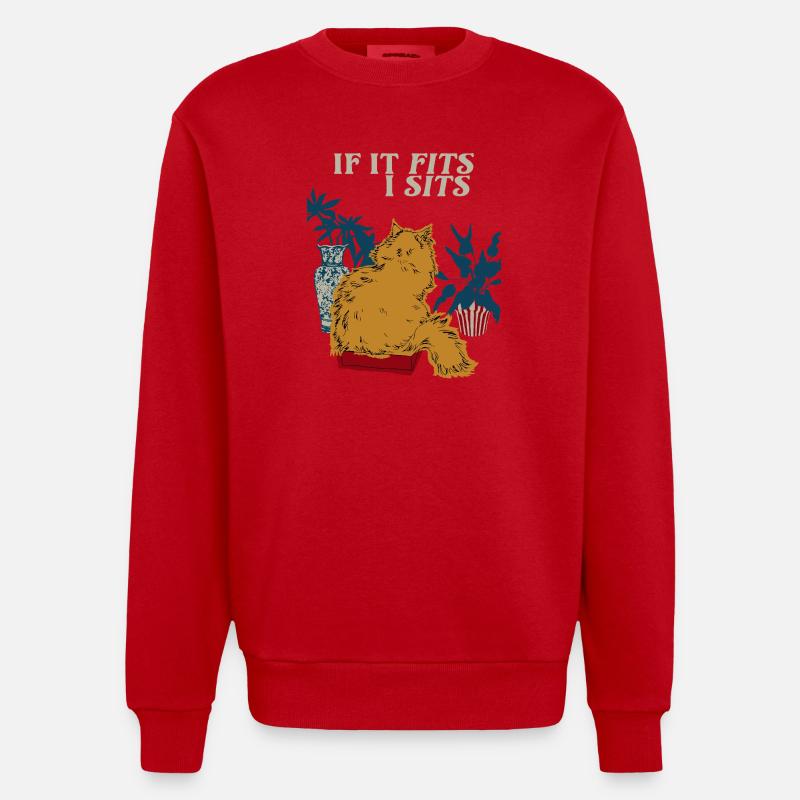 WENN ES IN EINEN SITZ PASST - Heavyweight Oversized Organic Crew Neck Made in EU - Rot