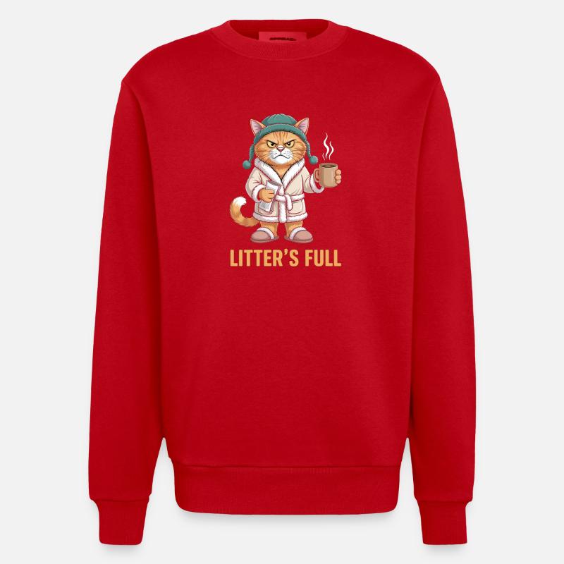 Morning Roast - Heavyweight Oversized Organic Crew Neck Made in EU - red