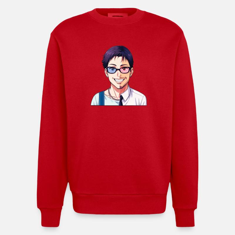 JUNGE TRAF MÄDCHEN – nette Leute - Heavyweight Oversized Organic Crew Neck Made in EU - Rot