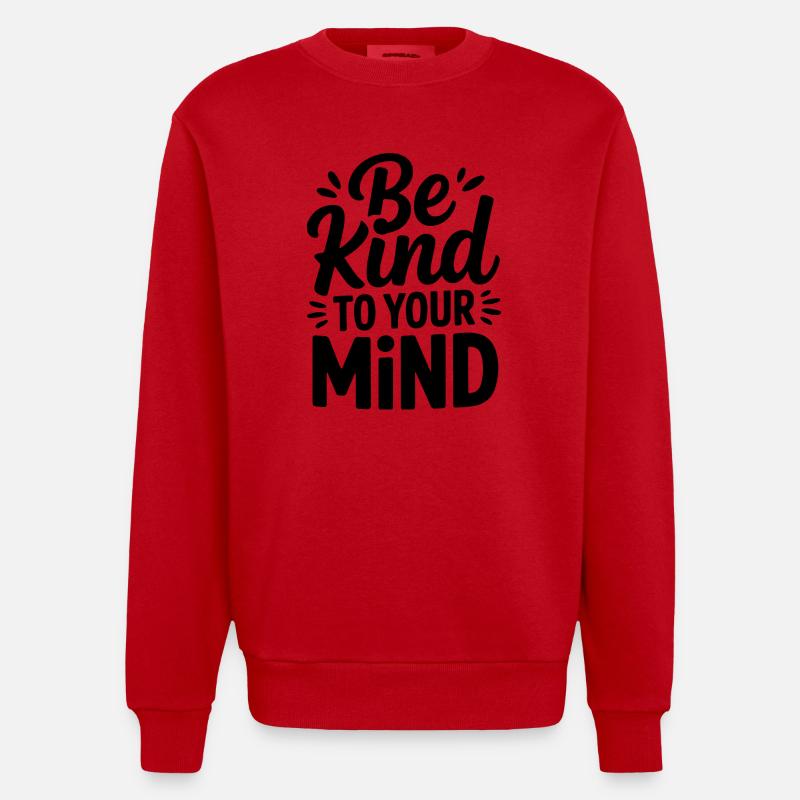 Sei freundlich zu deinem Geist. Design - Heavyweight Oversized Organic Crew Neck Made in EU - Rot