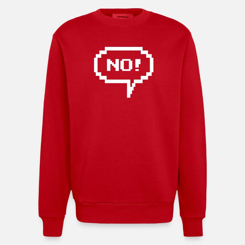 Bulle de dialogue Pixel « Non ! » - Sweat bio épais oversize fabriqué en UE - rouge