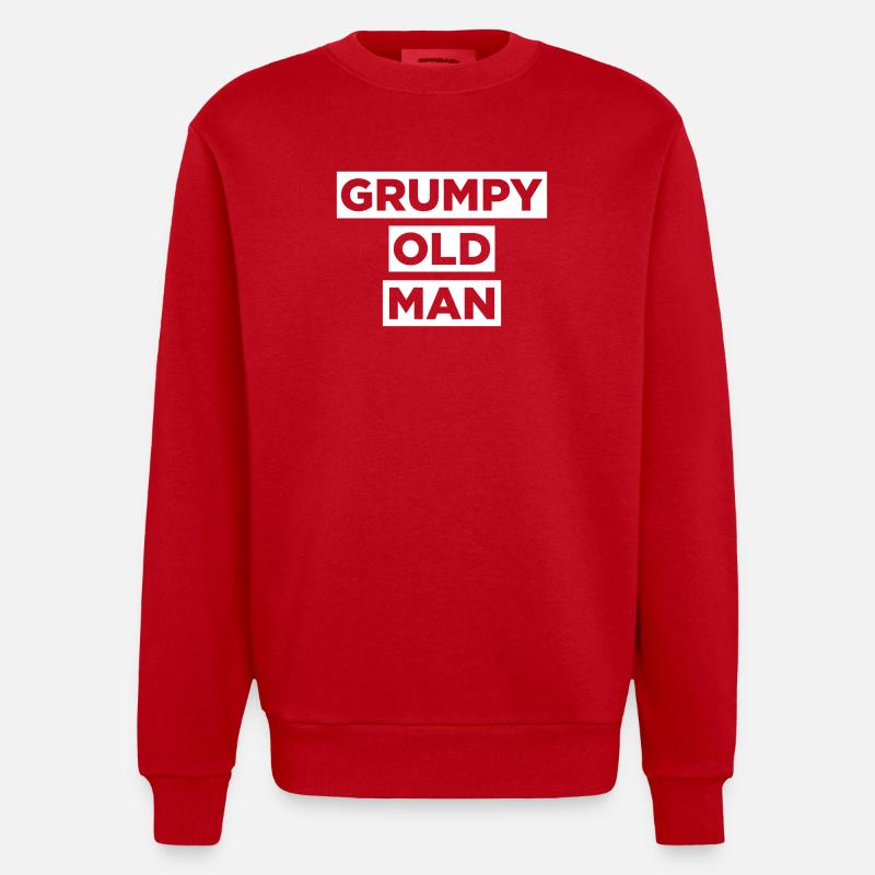 GRUMPY OLD MAN - Sweat bio épais oversize fabriqué en UE - rouge
