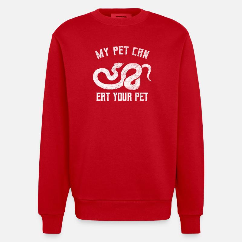 Snake Keeper Artwork - Heavyweight Oversized Organic Crew Neck Made in EU - red