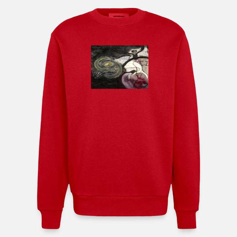 Evolutionary Clock - Heavyweight Oversized Organic Crew Neck Made in EU - Rot
