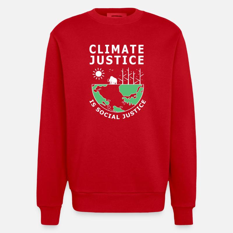 Climate change Environment Environmental protection - Heavyweight Oversized Organic Crew Neck Made in EU - red
