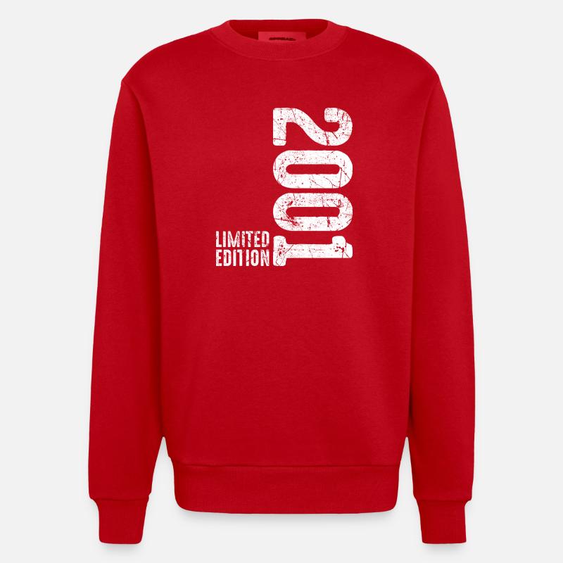 2001 Édition limitée – 25e anniversaire 2001 - Sweat bio épais oversize fabriqué en UE - rouge