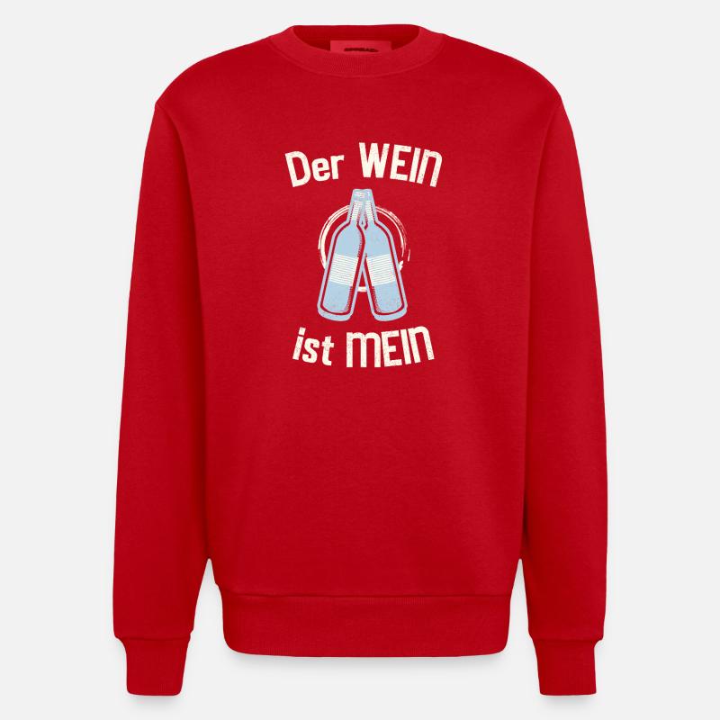 Le vin est à moi - Sweat bio épais oversize fabriqué en UE - rouge