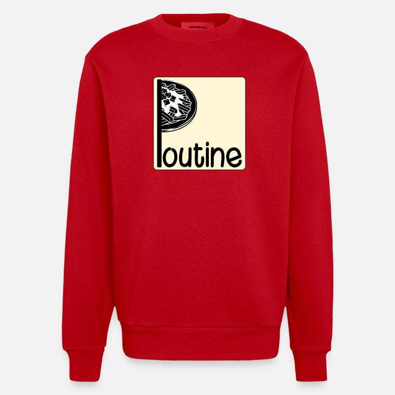 Poutine canadienne - Sweat bio épais oversize fabriqué en UE - rouge