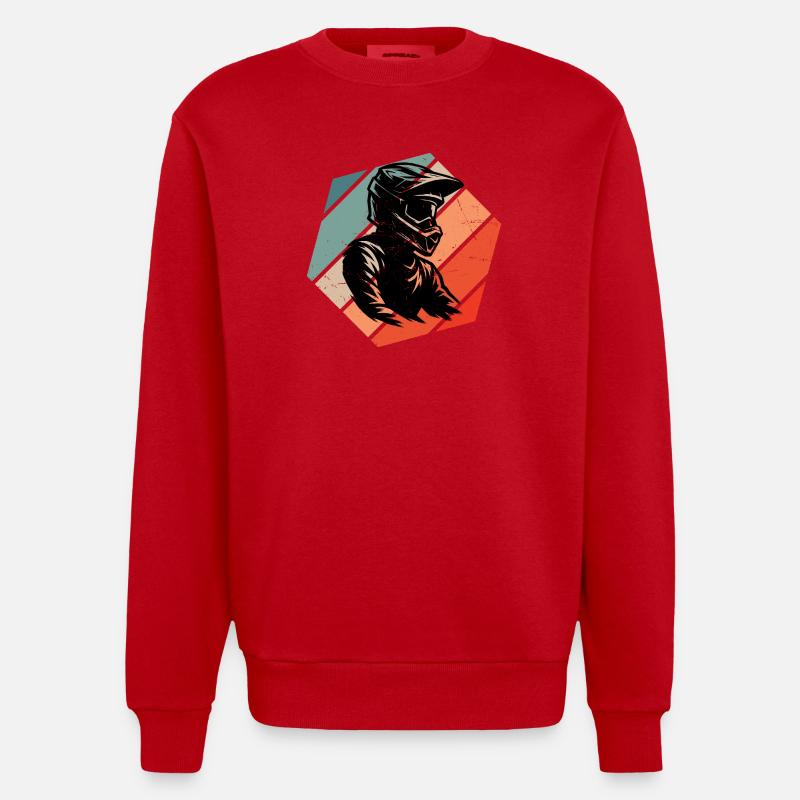 Conception compacte du motocross - Sweat bio épais oversize fabriqué en UE - rouge