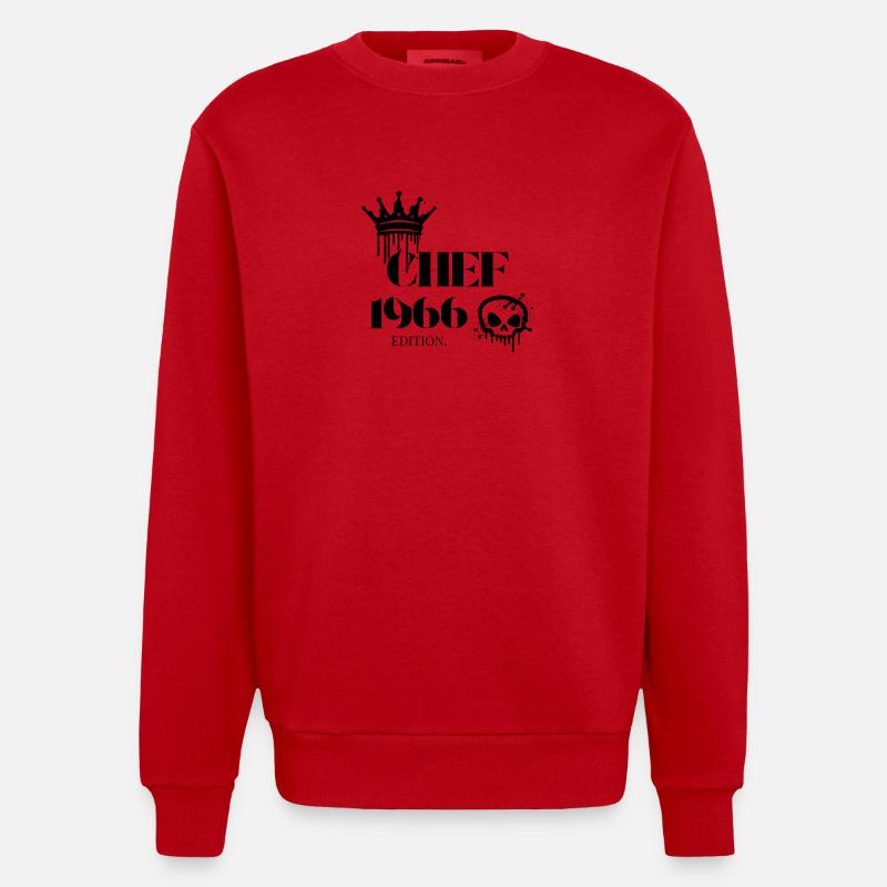 Édition Chef 1966 59 Déclaration d’anniversaire - Sweat bio épais oversize fabriqué en UE - rouge
