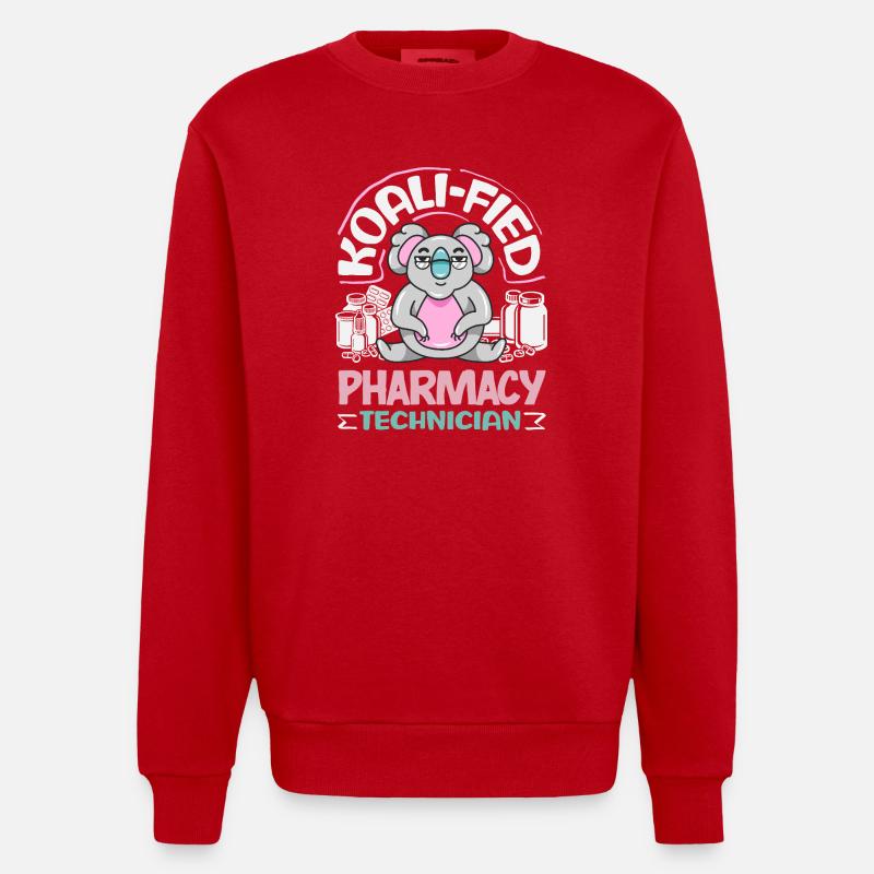 Pharmacien Technicien Pharmaceutique - Sweat bio épais oversize fabriqué en UE - rouge