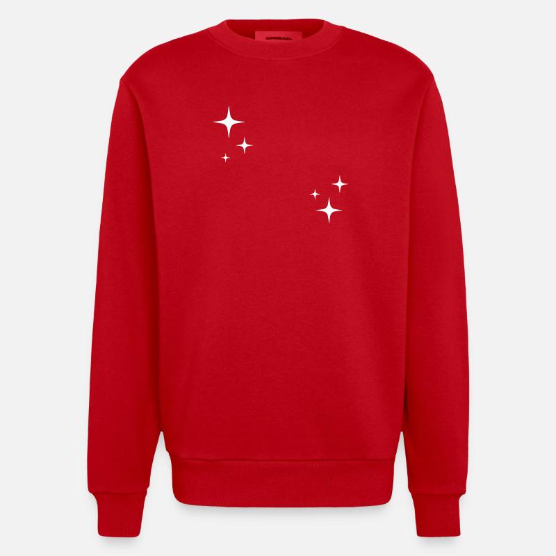 Sterne - Funkeln - Zeichen - Heavyweight Oversized Organic Crew Neck Made in EU - Rot