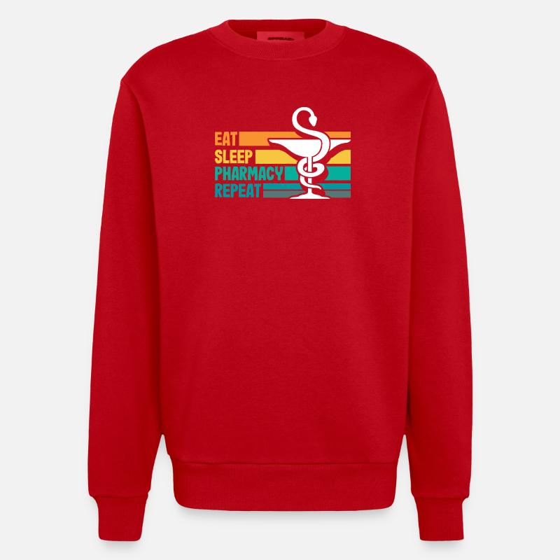 Pharmacien Technicien Pharmaceutique - Sweat bio épais oversize fabriqué en UE - rouge