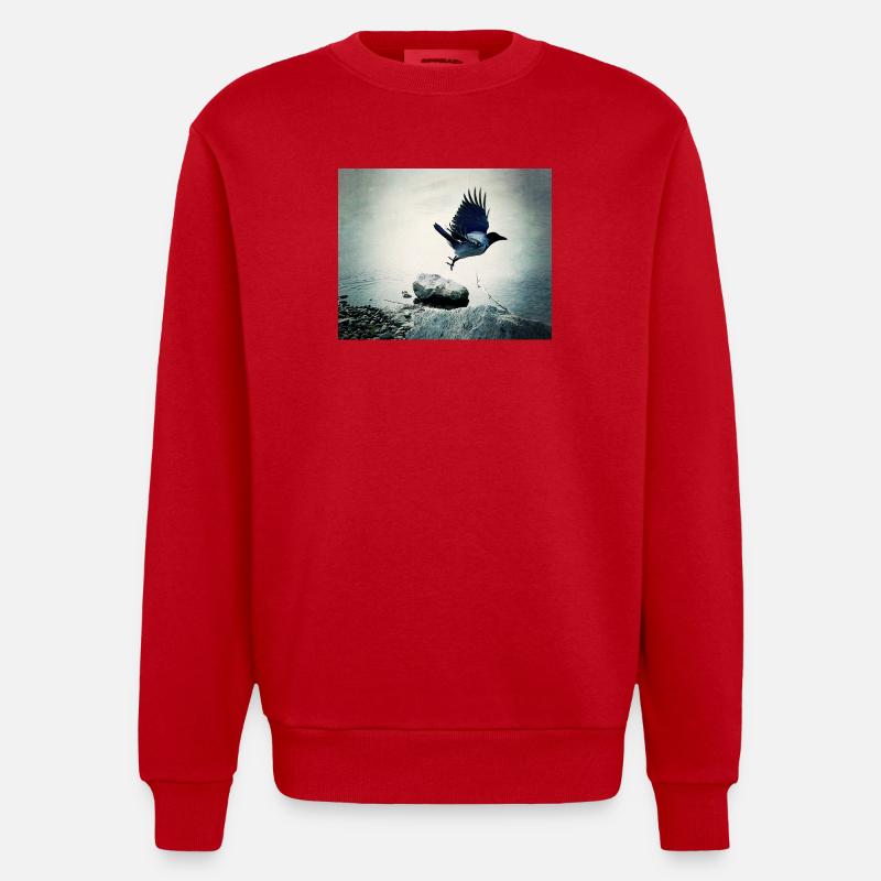 Crow's Flight - Heavyweight Oversized Organic Crew Neck Made in EU - red
