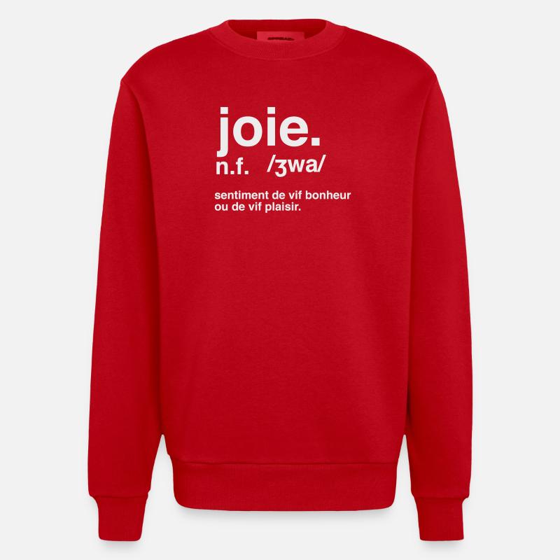 Joie Définition Style Dictionnaire  - Sweat bio épais oversize fabriqué en UE - rouge