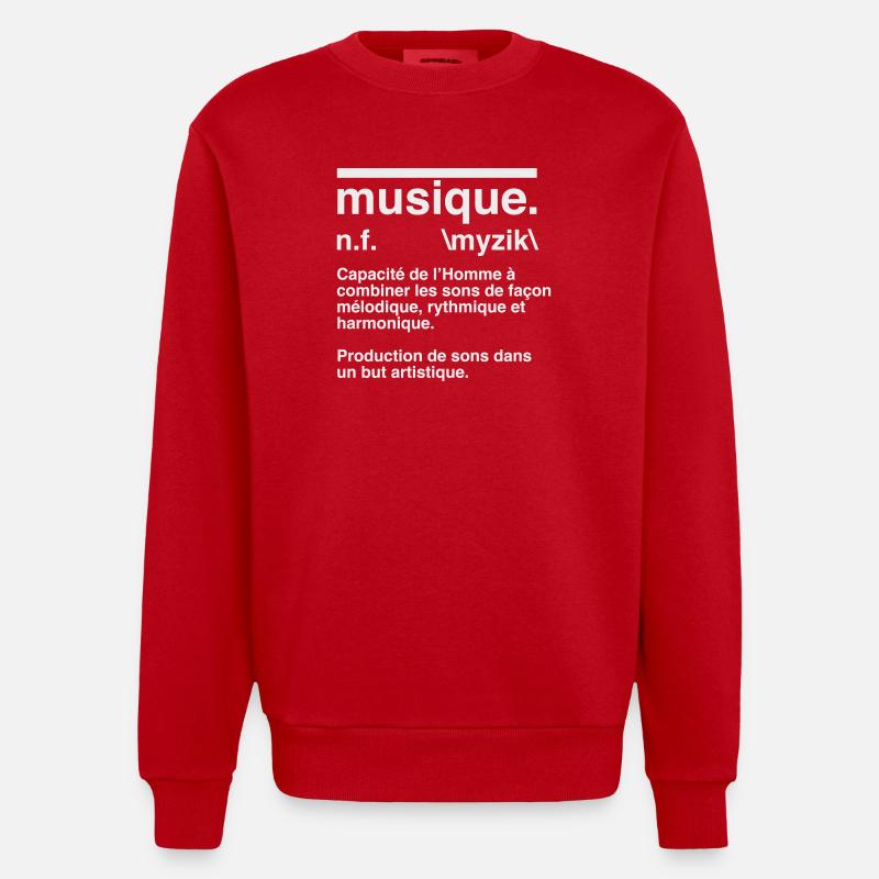 Music Definition Dictionary Style - Heavyweight Oversized Organic Crew Neck Made in EU - red