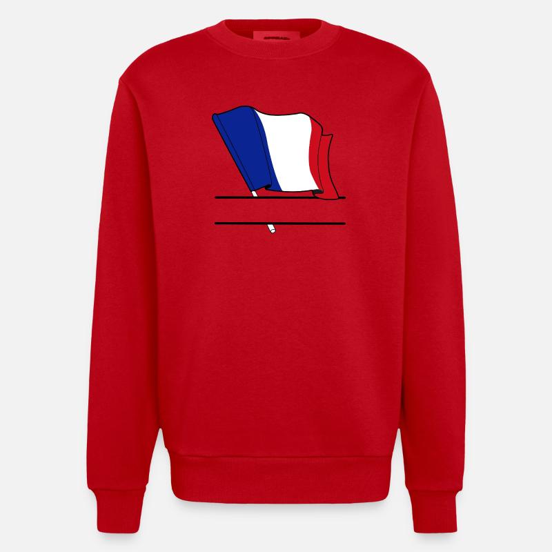 Espace de noms du drapeau français - Sweat bio épais oversize fabriqué en UE - rouge