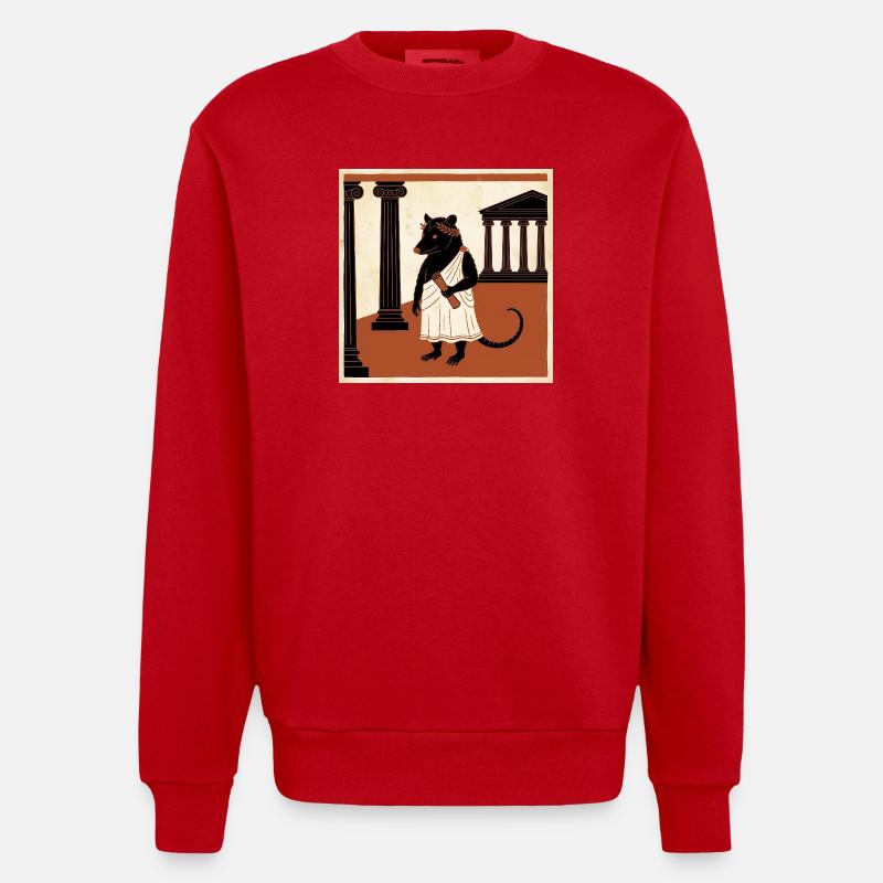 Rat romain dans Toge dans l’Antiquité - Sweat bio épais oversize fabriqué en UE - rouge