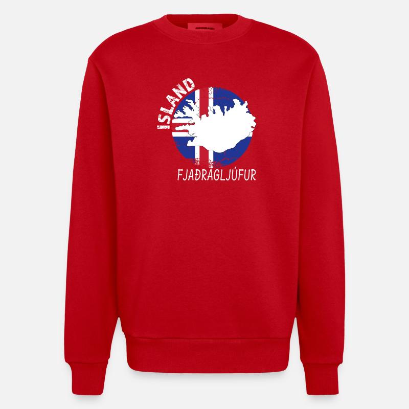Fjaðrárgljúfur - Sweat bio épais oversize fabriqué en UE - rouge