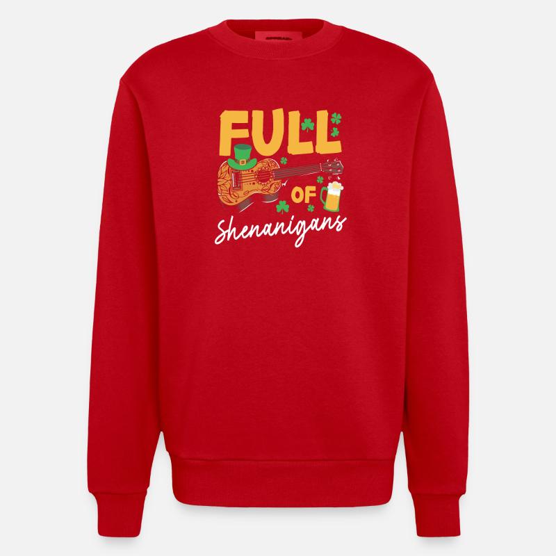Ukulélé hawaïen Uke St Patrick - Sweat bio épais oversize fabriqué en UE - rouge