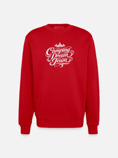 Camping Dream Team - Heavyweight Oversized Organic Crew Neck Made in EU - red