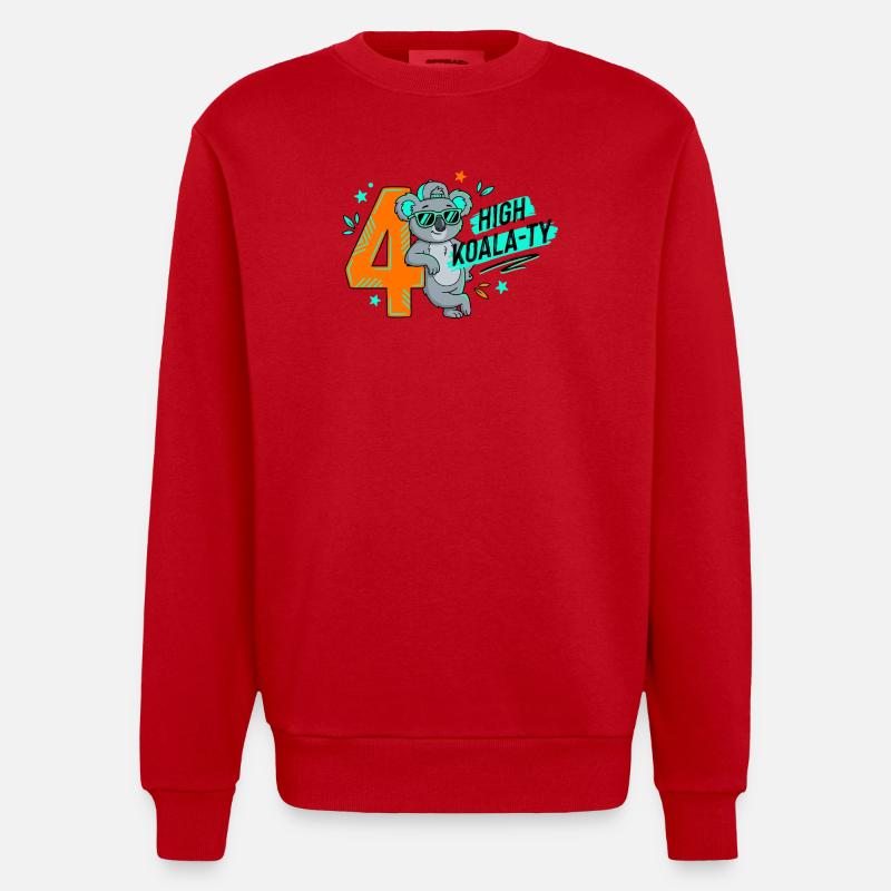 4e anniversaire de High Koala-Ty - Sweat bio épais oversize fabriqué en UE - rouge