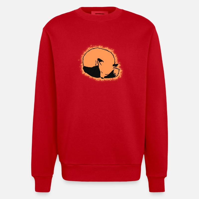 Fuchs schlafend: Niedlich, Kawaii & Comic Stil - Heavyweight Oversized Organic Crew Neck Made in EU - Rot