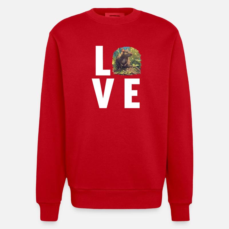 Ratten Ratte - Heavyweight Oversized Organic Crew Neck Made in EU - Rot