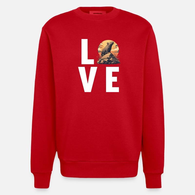 Ratten Ratte - Heavyweight Oversized Organic Crew Neck Made in EU - Rot
