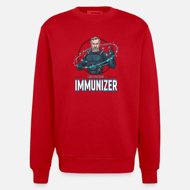 Pasteur Immunizer Armor - Heavyweight Oversized Organic Crew Neck Made in EU - red