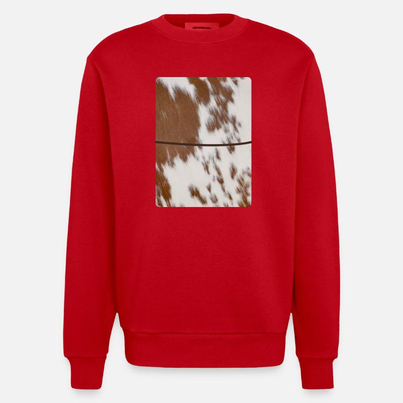Journal en cuir de vache brun - Sweat bio épais oversize fabriqué en UE - rouge