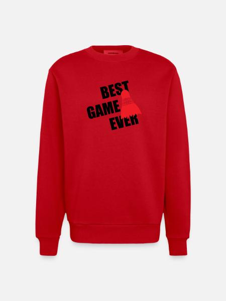 Badminton Best Game Ever - Heavyweight Oversized Organic Crew Neck Made in EU - red