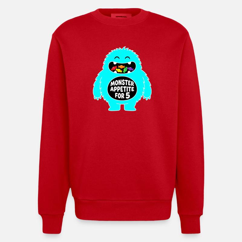 5e anniversaire de Monster Appetite - Sweat bio épais oversize fabriqué en UE - rouge