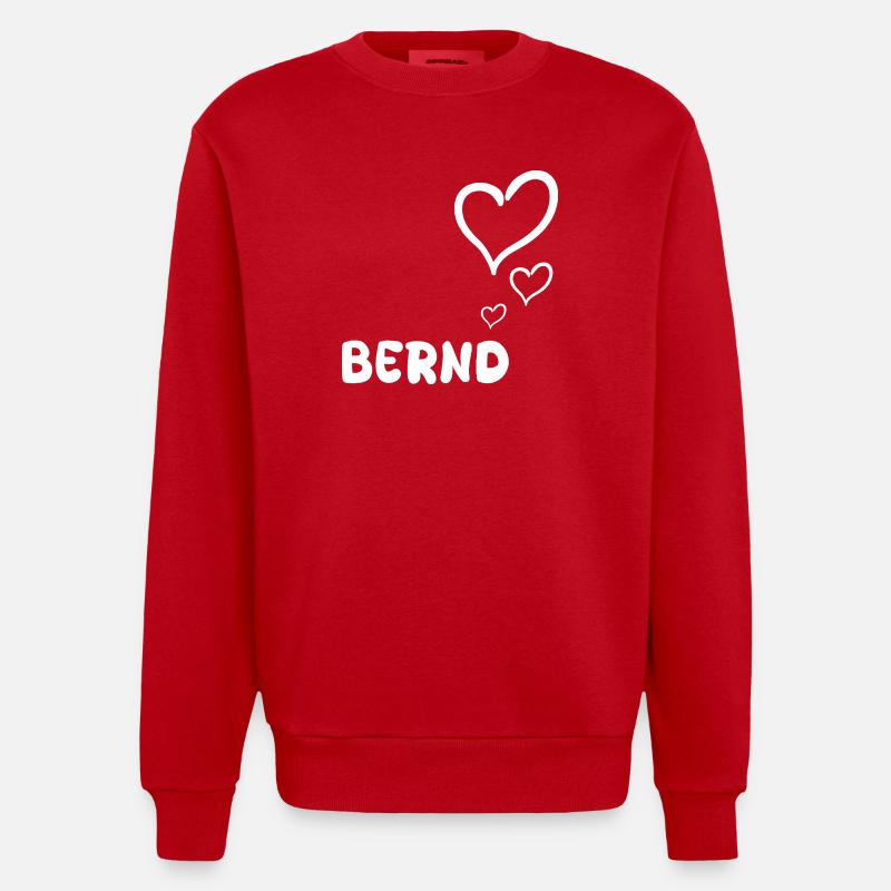 Bernd as a first name - Heavyweight Oversized Organic Crew Neck Made in EU - red