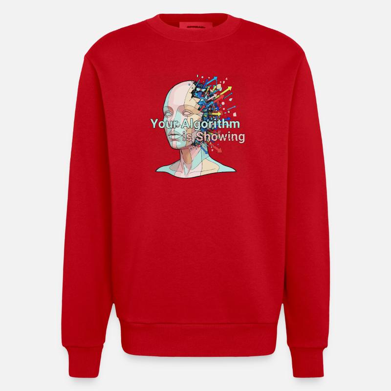 Your algorithm is showing - Heavyweight Oversized Organic Crew Neck Made in EU - red