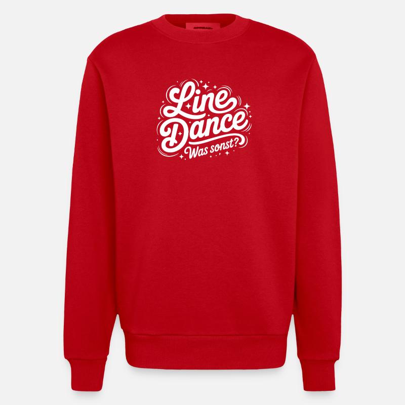Line Dance What else? - Heavyweight Oversized Organic Crew Neck Made in EU - red