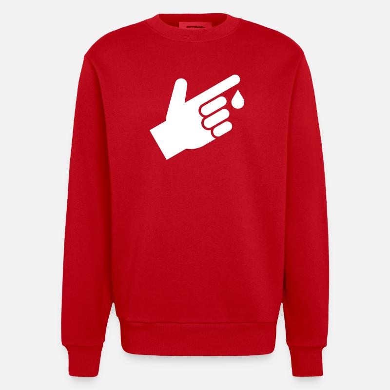 Bluttest, Bluttropfen - Heavyweight Oversized Organic Crew Neck Made in EU - Rot