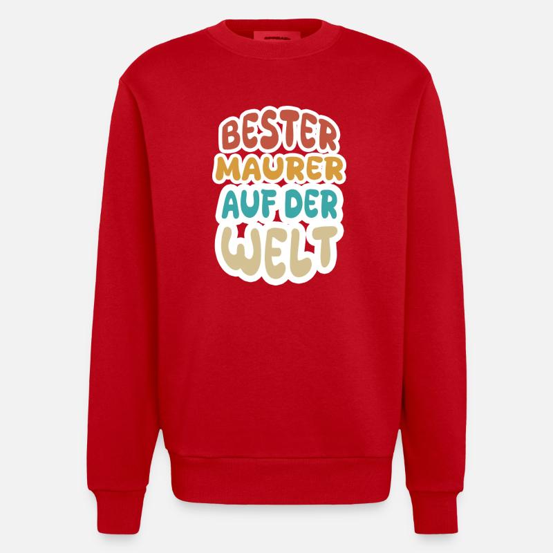 Nomination comme maçon - Sweat bio épais oversize fabriqué en UE - rouge