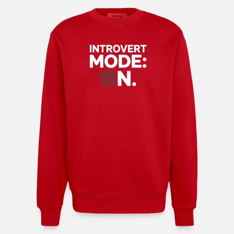 Introvert Mode ON – Lustiger Spruch - Heavyweight Oversized Organic Crew Neck Made in EU - Rot