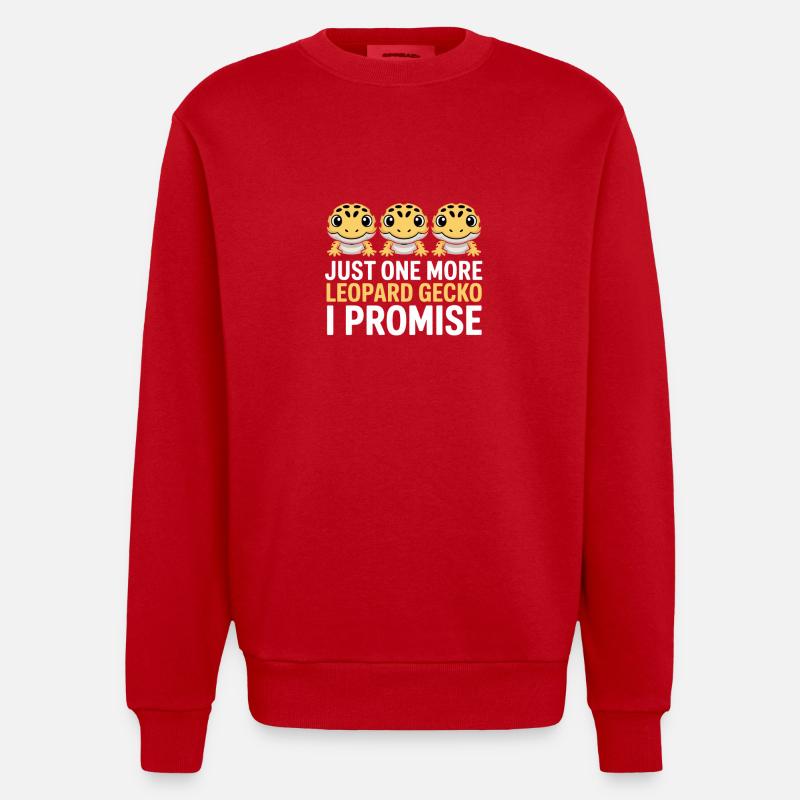 Leopardgecko-Trio, das verspreche ich - Heavyweight Oversized Organic Crew Neck Made in EU - Rot