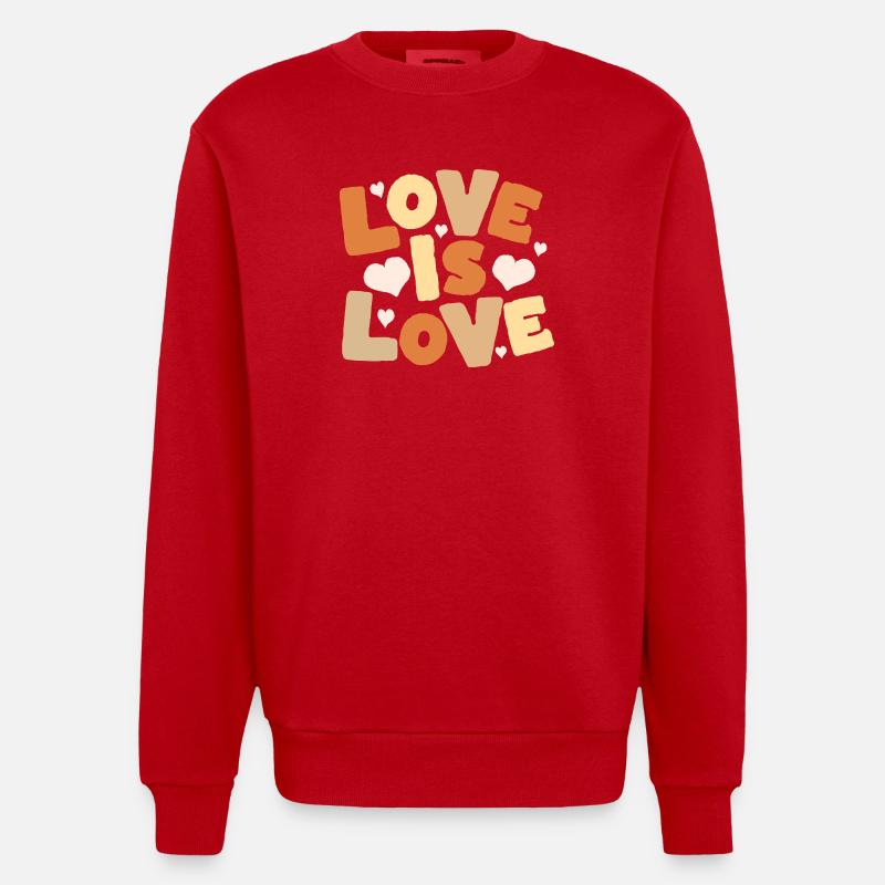 L’amour, c’est l’amour Lettres pastel - Sweat bio épais oversize fabriqué en UE - rouge