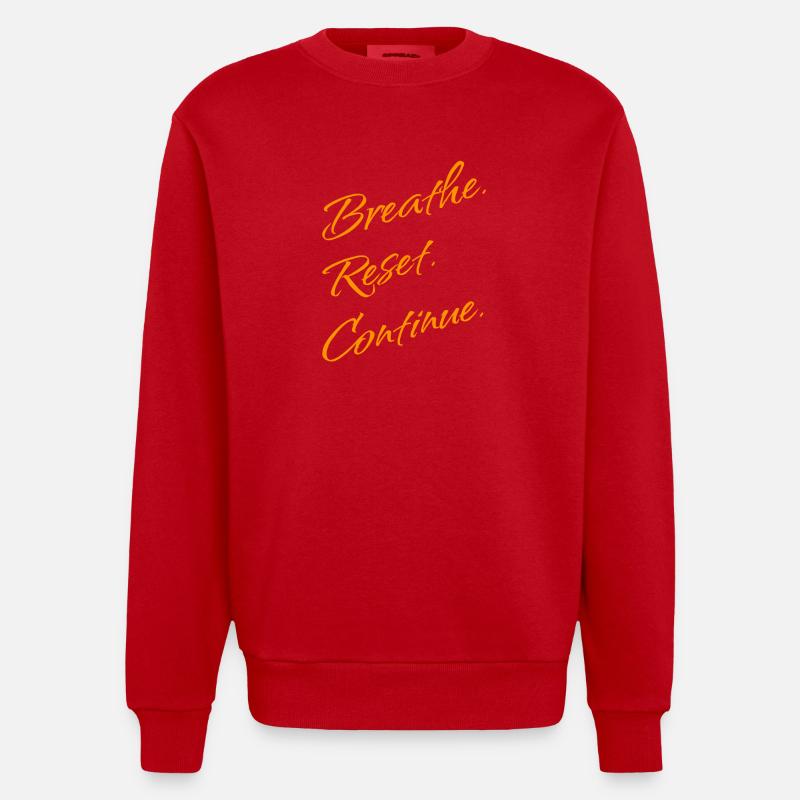 Réinitialiser. Continue. - Sweat bio épais oversize fabriqué en UE - rouge