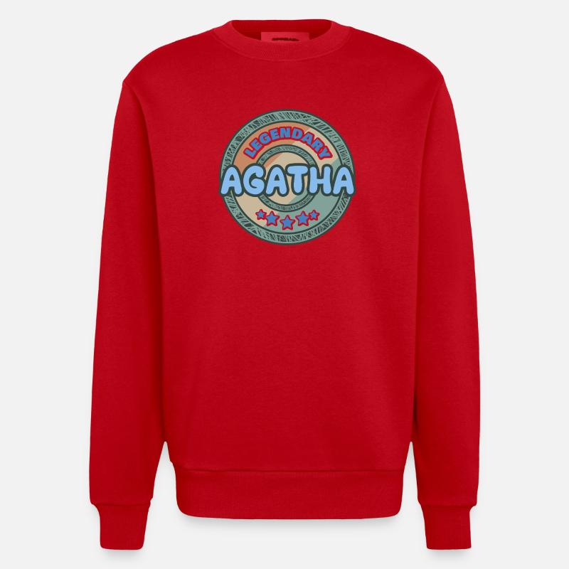 Agatha comme idée de cadeau - Sweat bio épais oversize fabriqué en UE - rouge