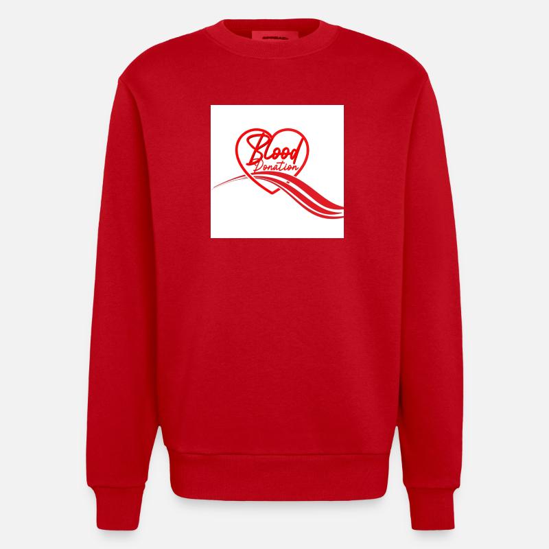 Herz-Logo der Blutspende - Heavyweight Oversized Organic Crew Neck Made in EU - Rot