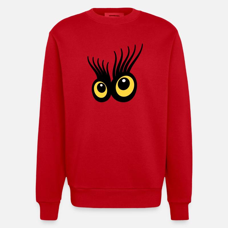 Yeux - Sweat bio épais oversize fabriqué en UE - rouge