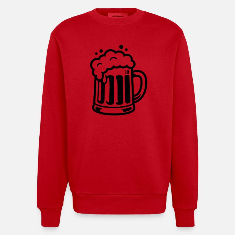 Bierkrug Comic Bier - Heavyweight Oversized Organic Crew Neck Made in EU - Rot